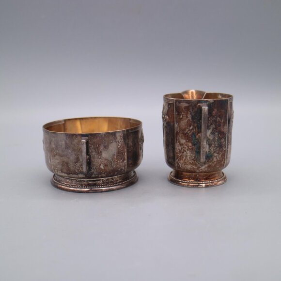 Beautiful Antique Silver Plated Cream & Sugar Set | Marked WMF EP - Picture 3 of 8